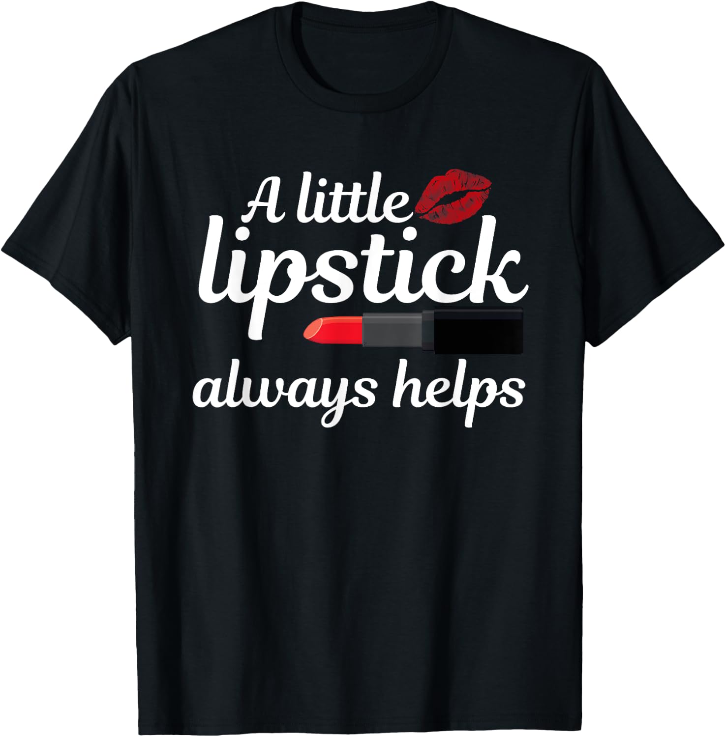 Cool Lipstick Art Women Girls Makeup Artist Beautician Kiss T-Shirt - T-Shirt | Black