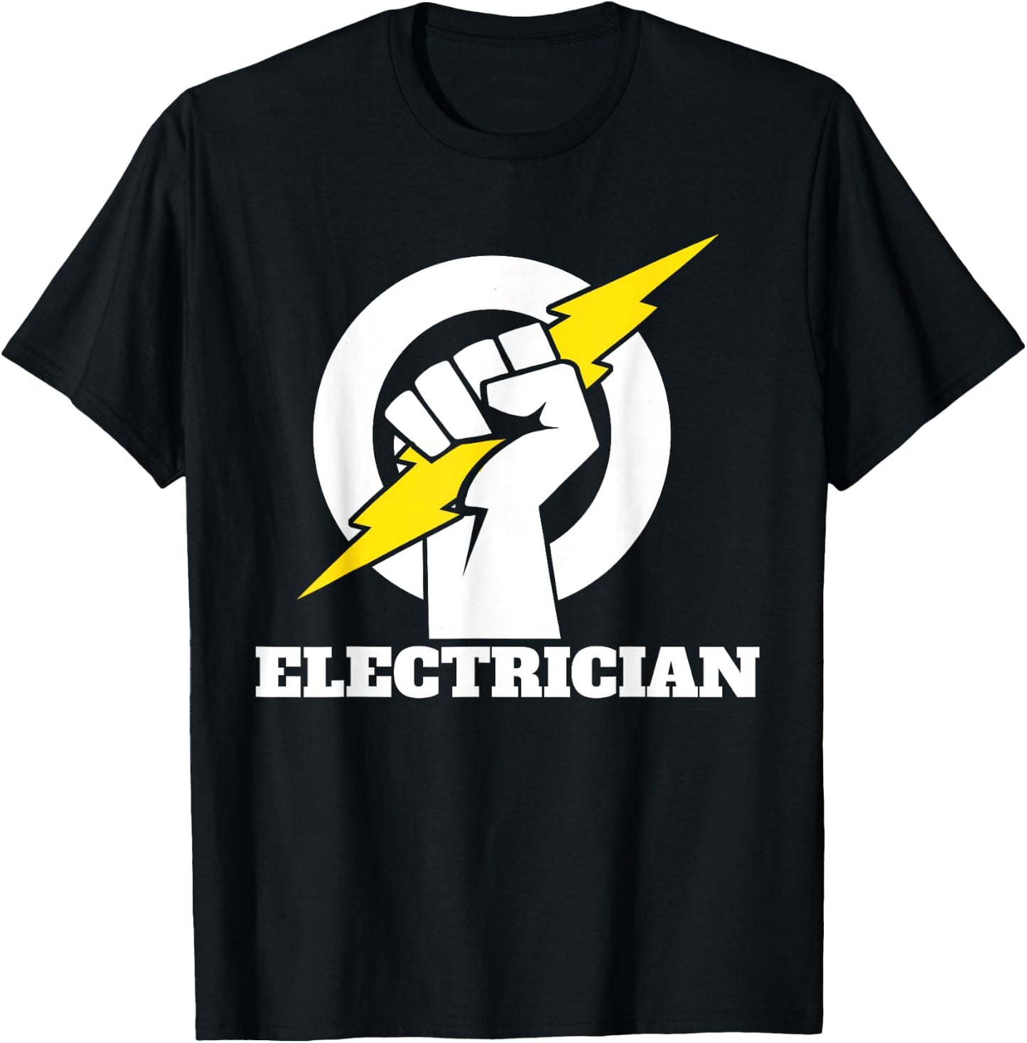 Electrician lightning bolt hand Electrician lightning hand T-Shirt - T-Shirt | Black