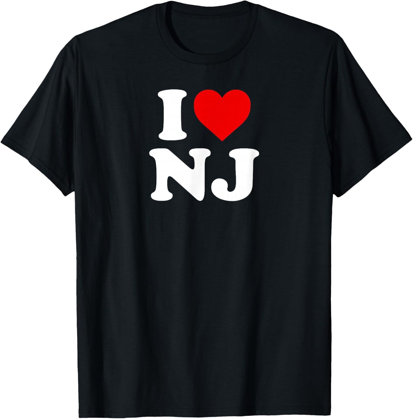 I Love NJ Heart New Jersey T-Shirt - T-Shirt | Black