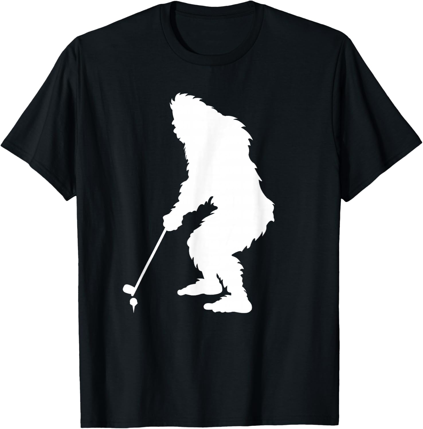 Sasquatch Golf Funny Bigfoot Playing Golf Gool Golfer Player T-Shirt - T-Shirt | Black