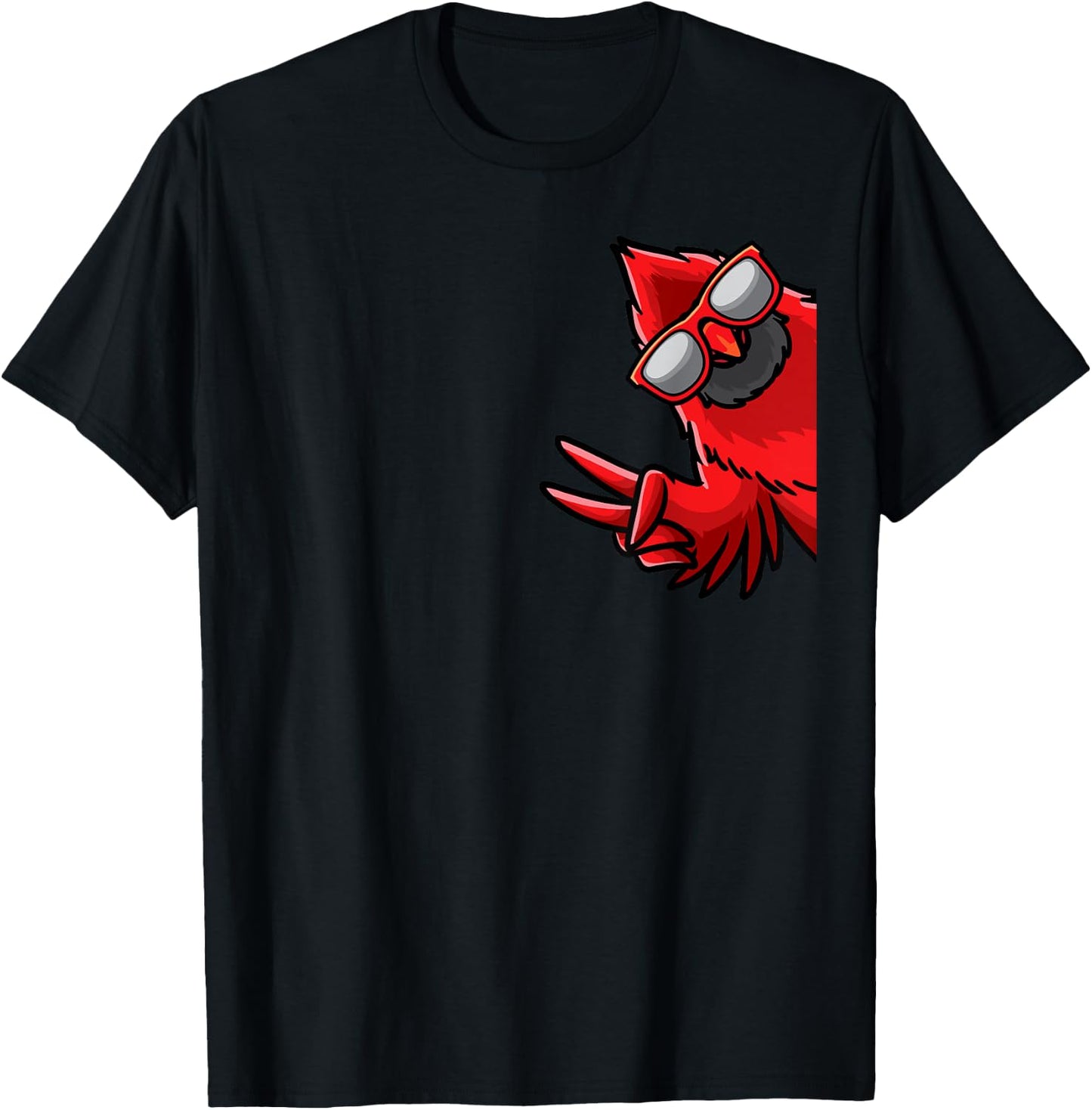 Northern Cardinal Bird Red Cardinal From Side T-Shirt - T-Shirt | Black