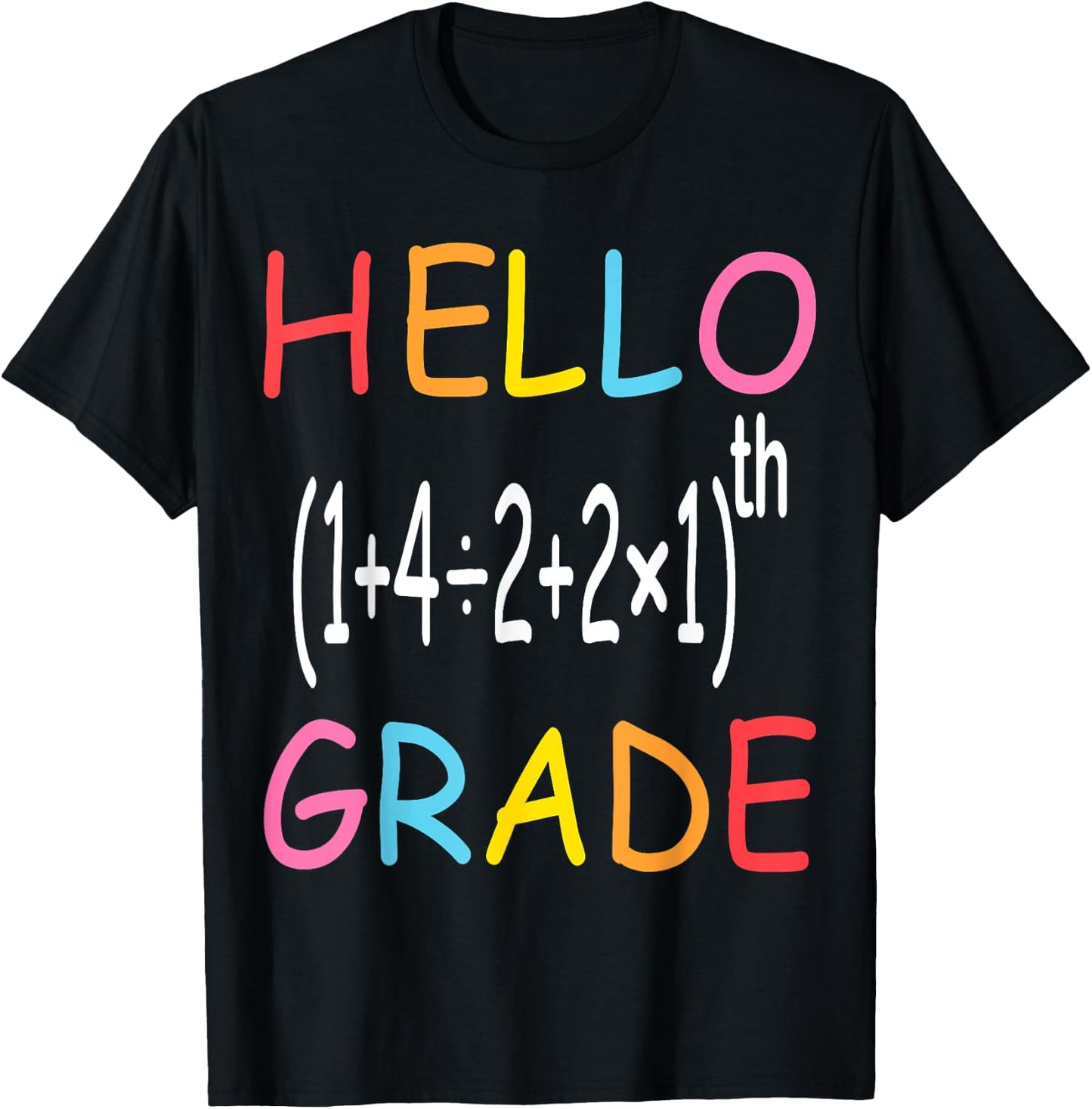 Back to School Hello Fifth Grade Equation Math Teacher Funny Men Women Girls Kids T-Shirt - T-Shirt | Black