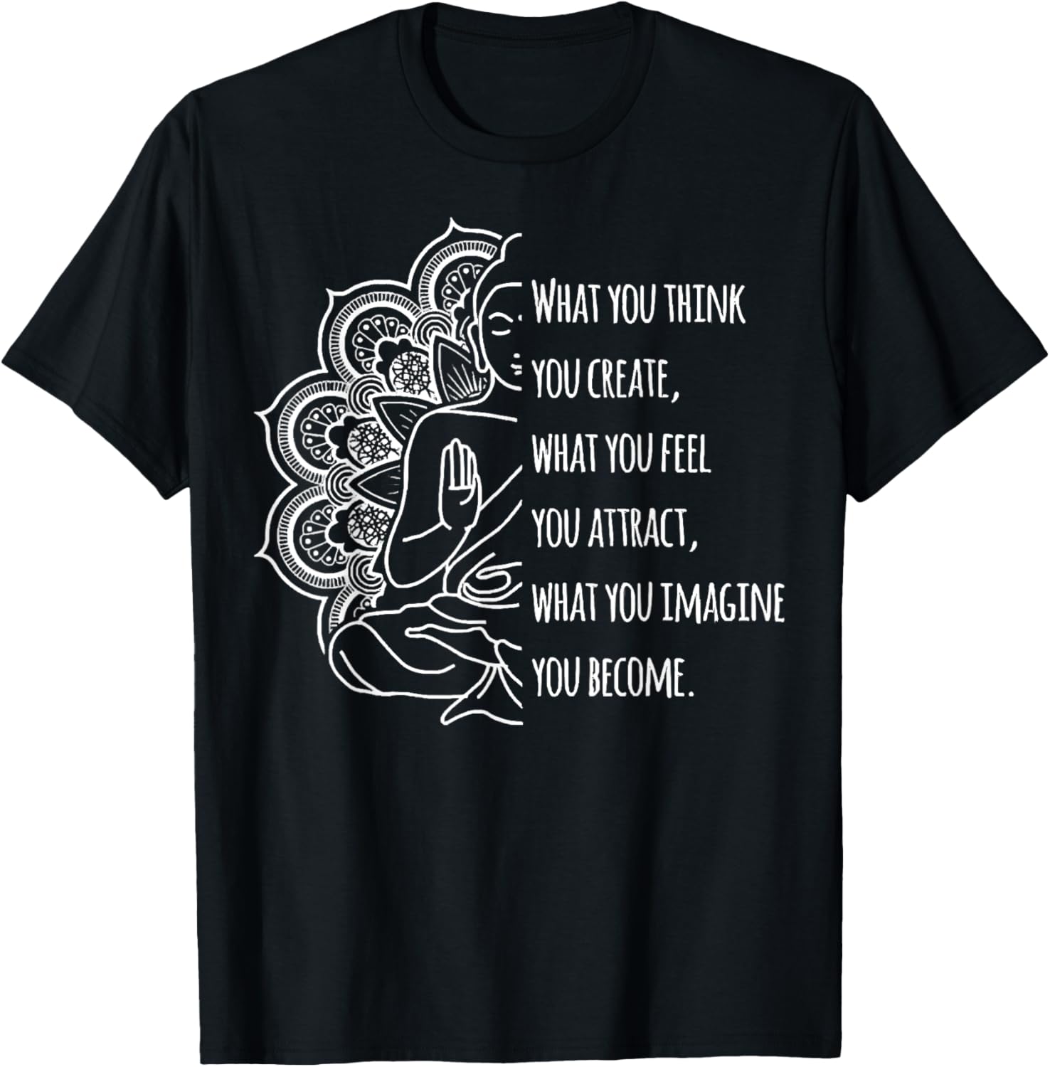 Law Of Attraction Spiritual Buddha Meditation Buddhist T-Shirt - T-Shirt | Black