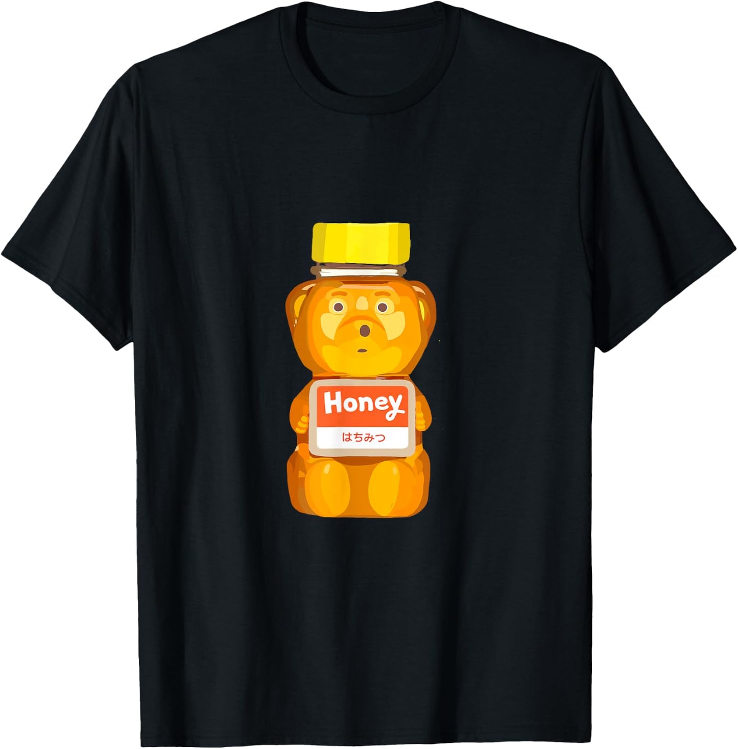Honey Bear Honey Bottle Teddy Bear Jar Japan T-Shirt - T-Shirt | Black