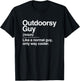 Outdoorsy Guy Definition Nature Hiking Camping Outdoor Gift T-Shirt - T-Shirt | Black