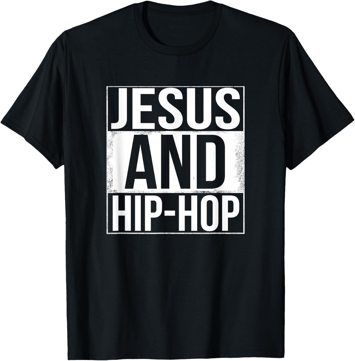Jesus And Hip Hop T Shirt Funny Retro Vintage Christian T-Shirt - T-Shirt | Black