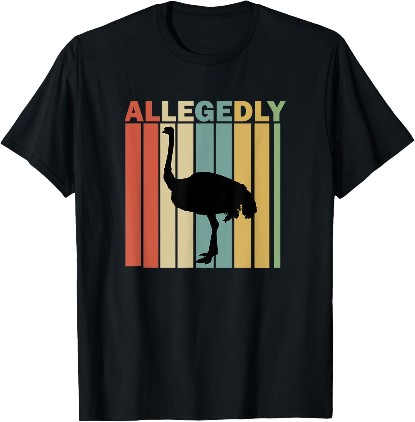 Vintage Allegedly Ostrich T-Shirt - T-Shirt | Black