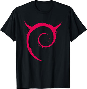 Linux lover Funny Debian Spiral Logo OpenSource Os T-Shirt - T-Shirt | Black