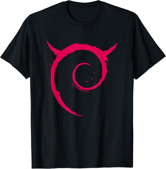 Linux lover Funny Debian Spiral Logo OpenSource Os T-Shirt - T-Shirt | Black