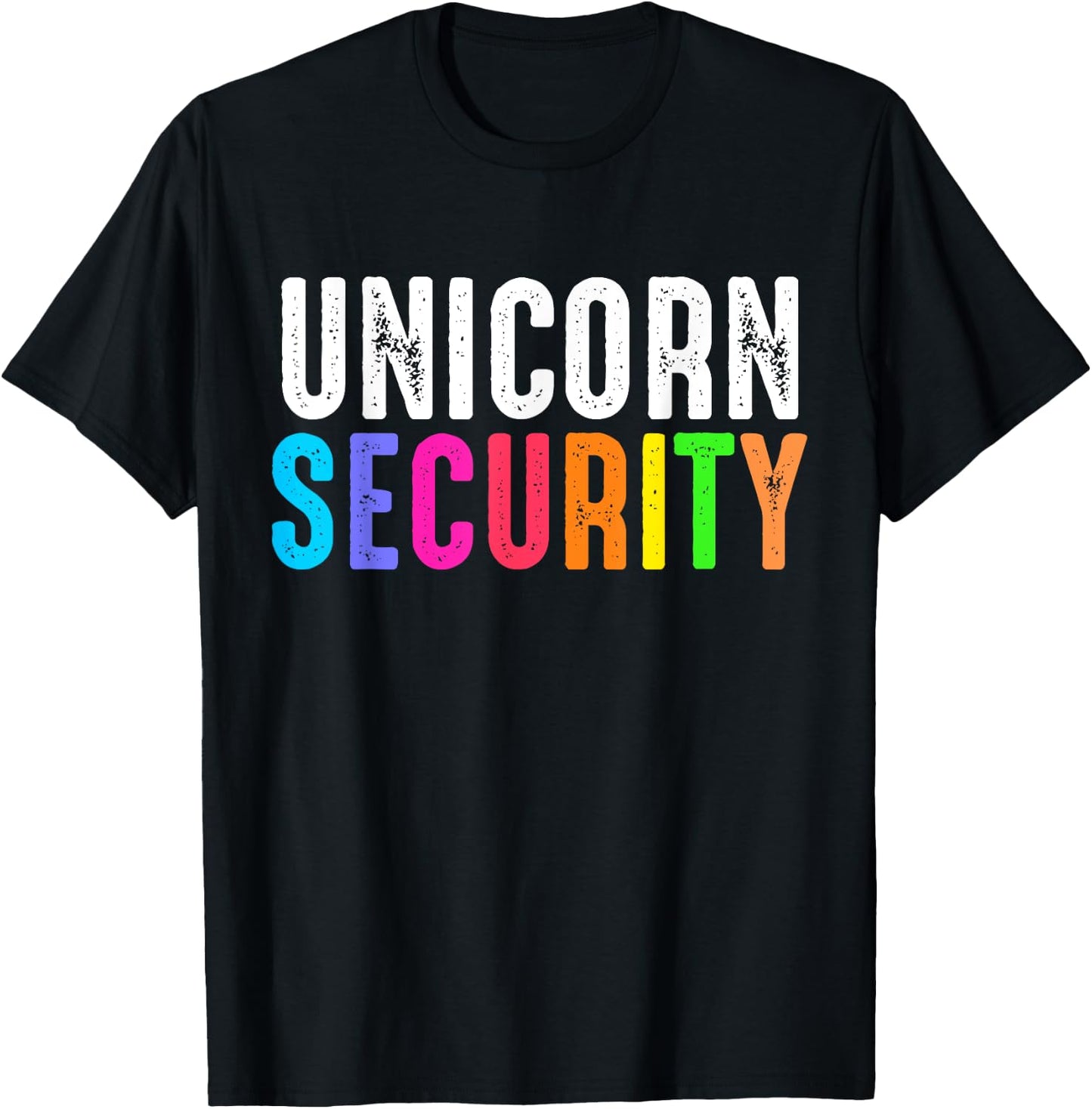 Halloween Dad Mom and Daughter Costume Unicorn Security T-Shirt - T-Shirt | Black