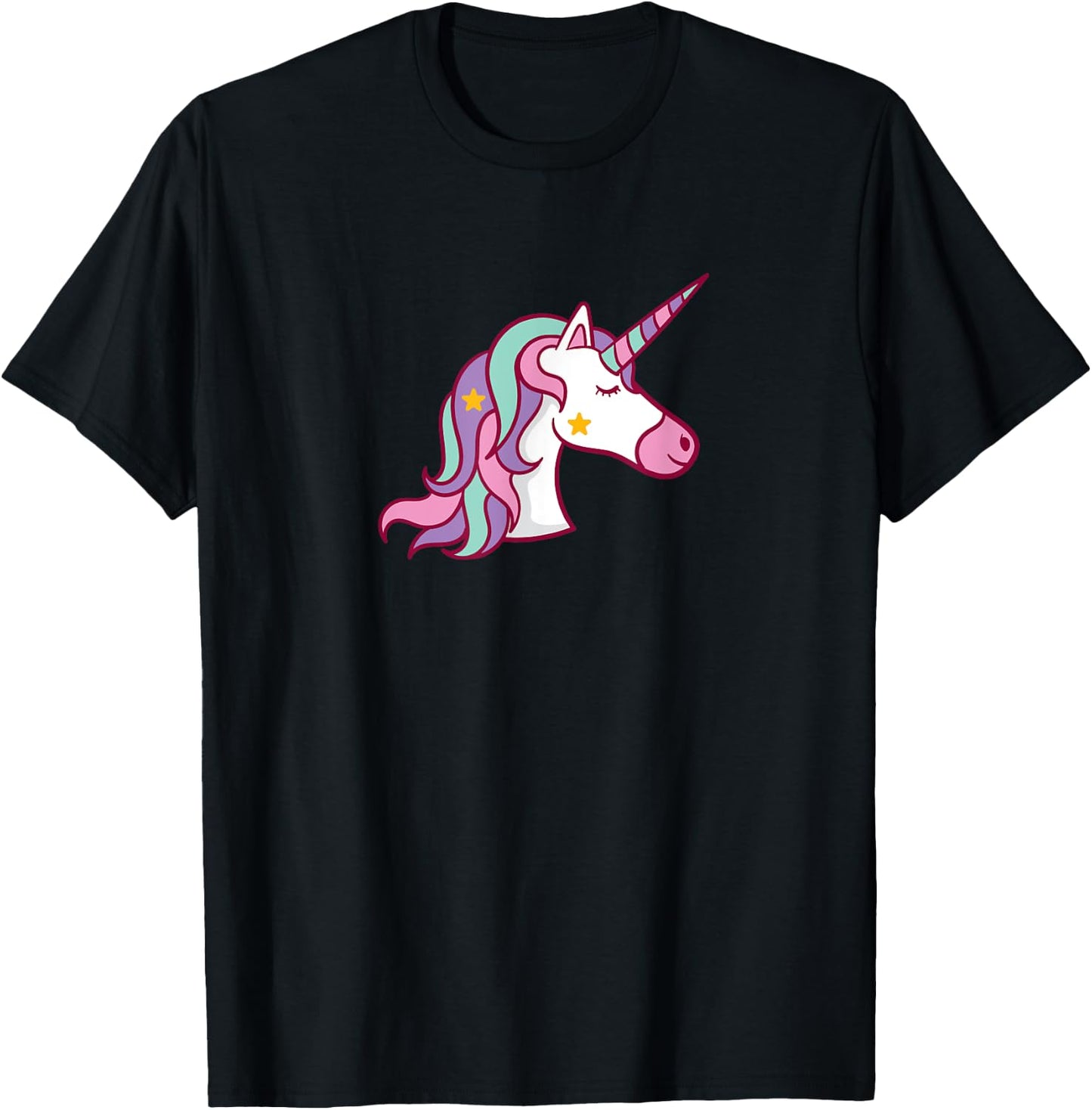 Pink Magic Unicorn Feminine Beautiful Girly Girlie Girl T-Shirt - T-Shirt | Black