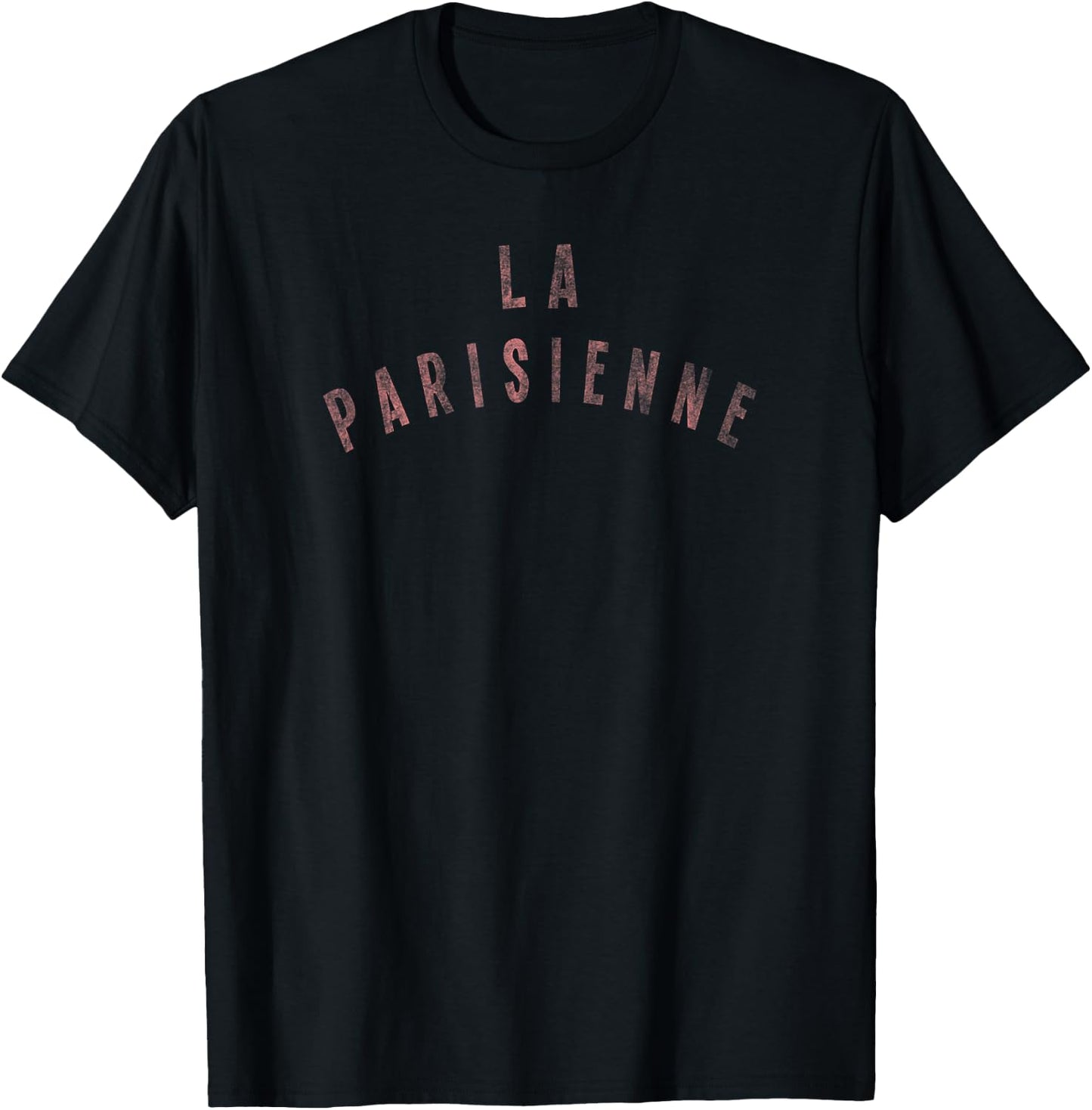 Trendy La Parisienne Arching Text T-Shirt - T-Shirt | Black