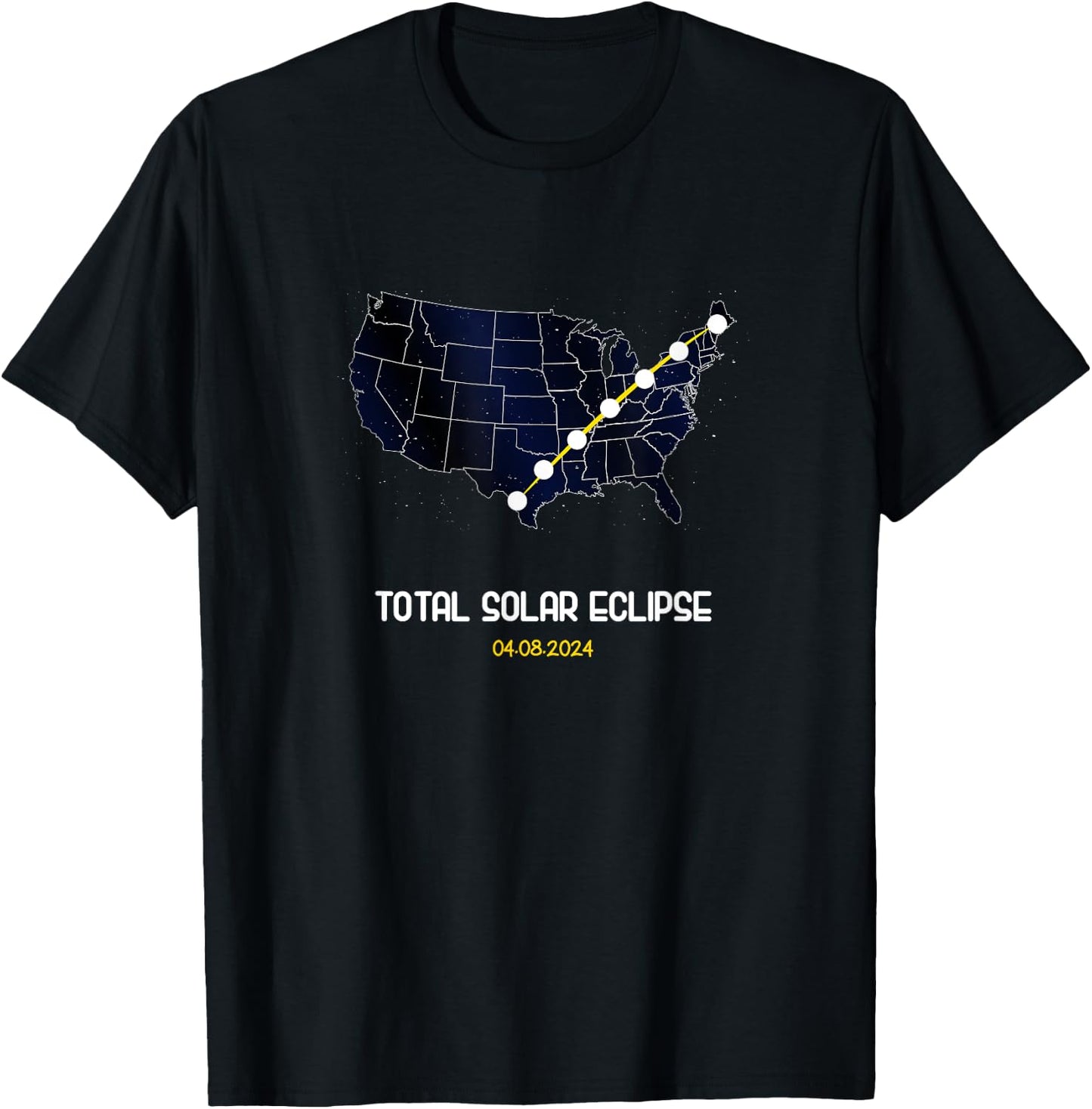 America Totality Eclipse April 8 2024 T-Shirt - T-Shirt | Black