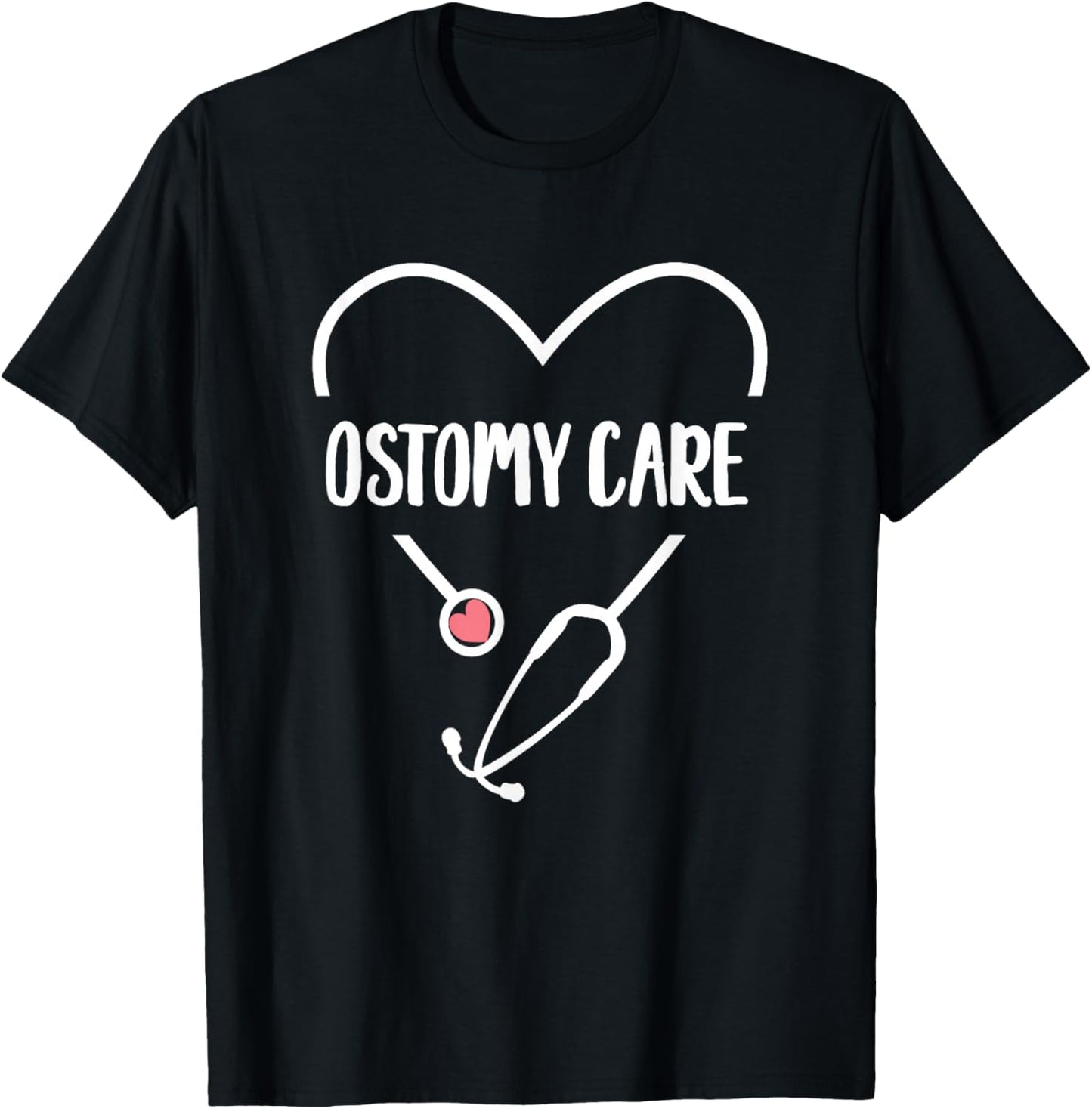 Love Nurse Heart Ostomy Care WOCN Certified Nurse T-Shirt - T-Shirt | Black