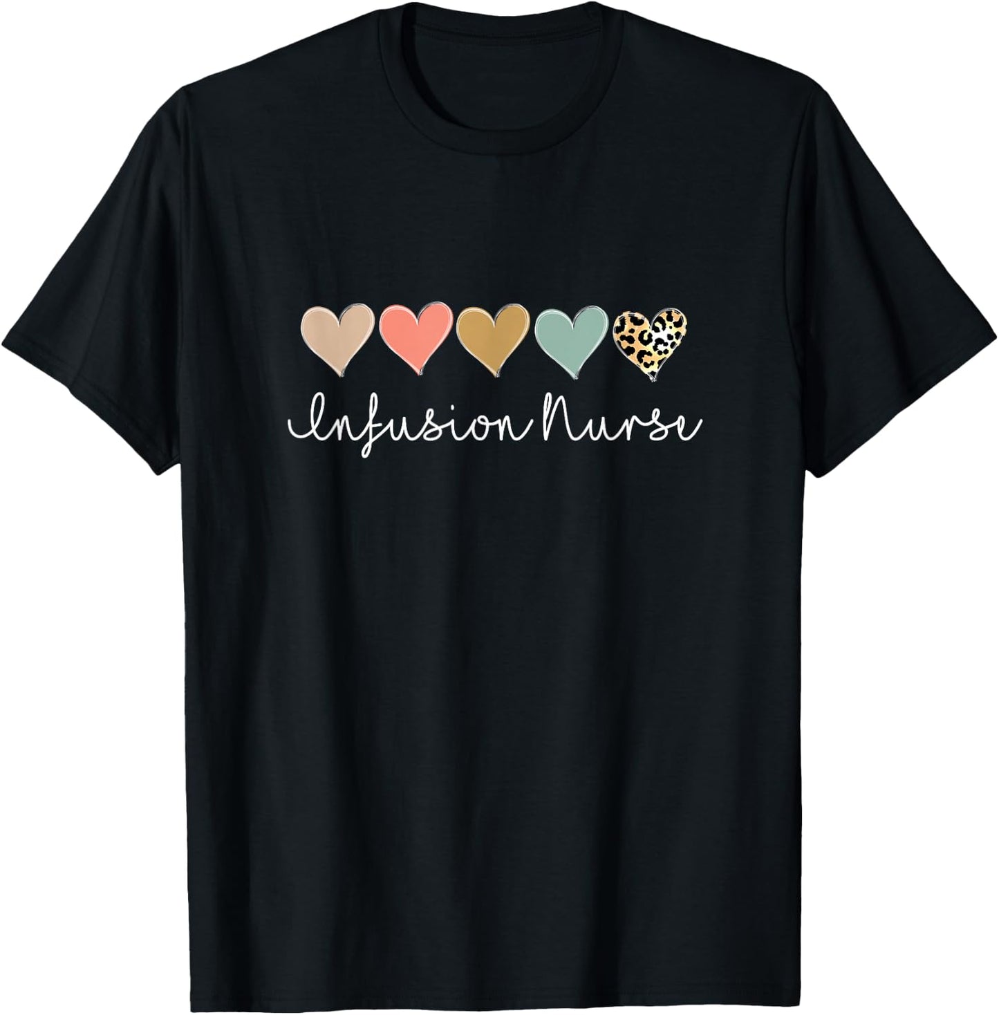 Infusion Nurse, Leopard Certified Registered Nurse Infusion T-Shirt - T-Shirt | Black