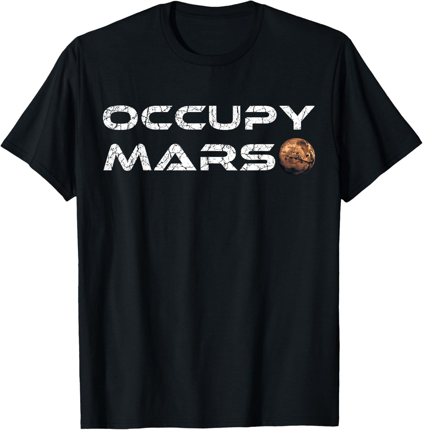 Occupy Mars Space Explorer Men Women Kids Retro Vintage T-Shirt - T-Shirt | Black