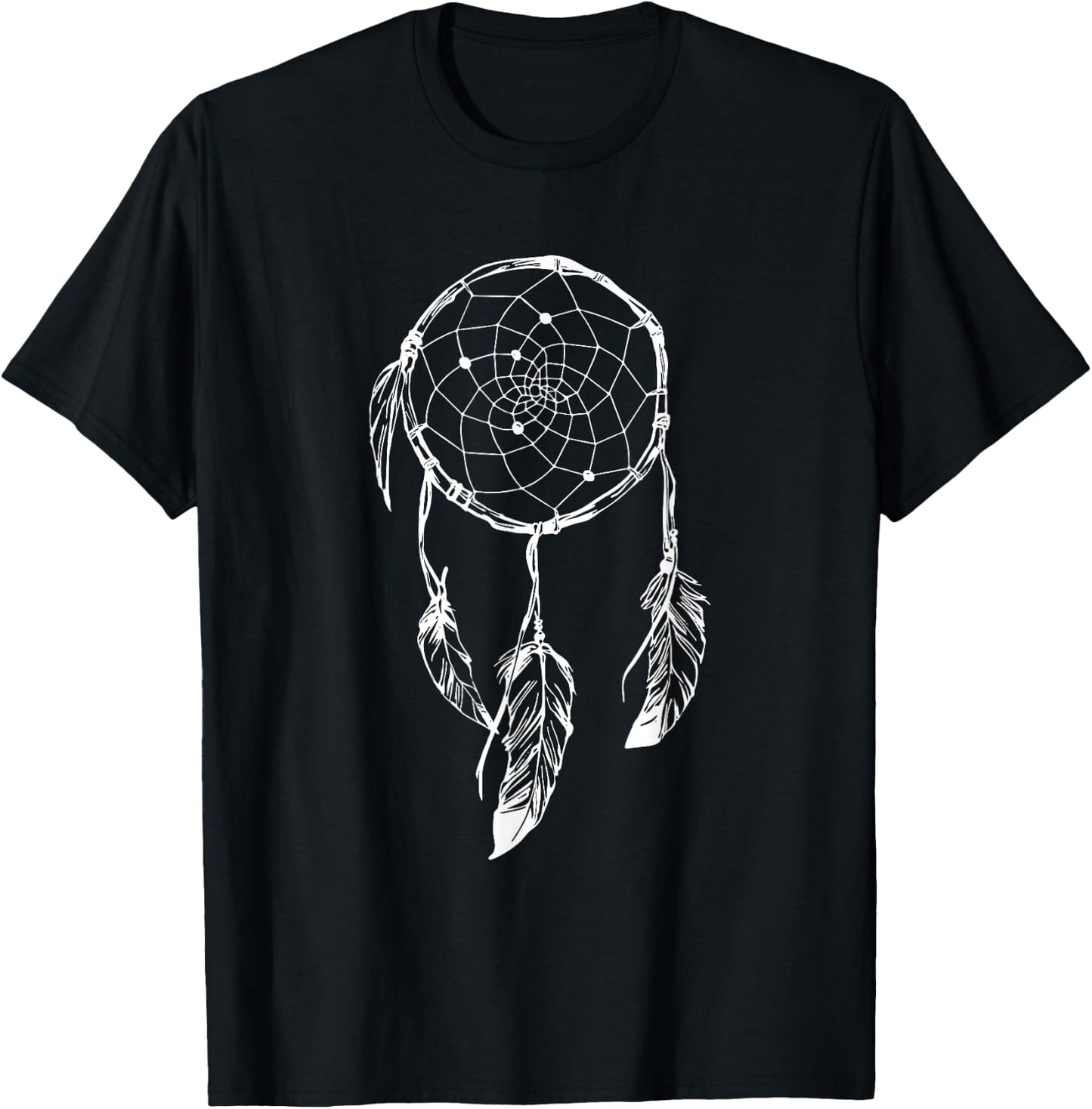 Dreamcatcher Mandala Feathers shirt native American T-Shirt - T-Shirt | Black