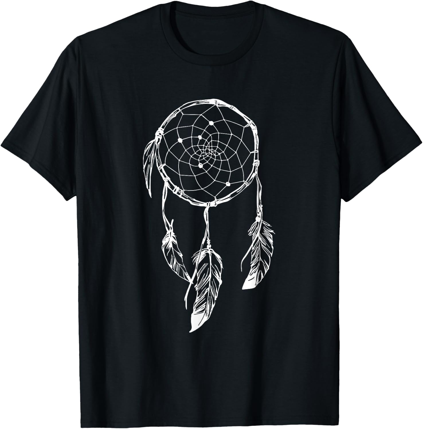 Dreamcatcher Mandala Feathers shirt native American T-Shirt - T-Shirt | Black