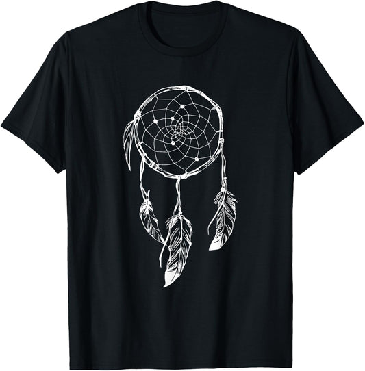 Dreamcatcher Mandala Feathers shirt native American T-Shirt - T-Shirt | Black