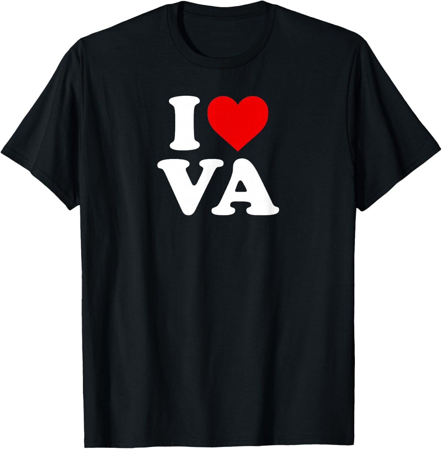 I Love VA Heart Virginia T-Shirt - T-Shirt | Black