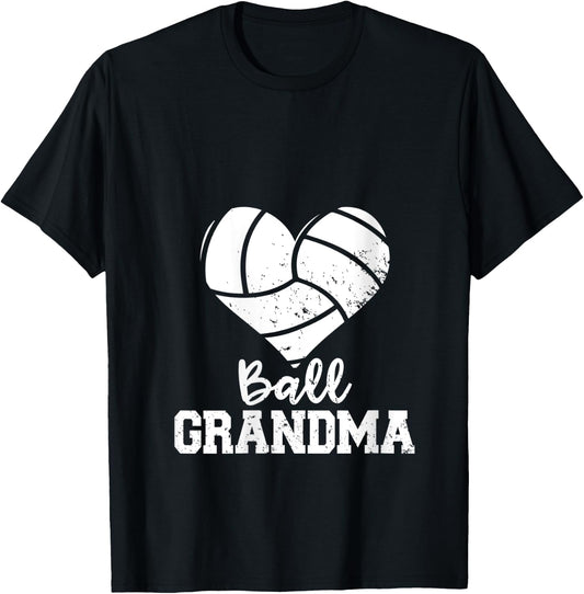Ball Grandma Funny Volleyball Grandma V-Neck T-Shirt - T-Shirt | Black