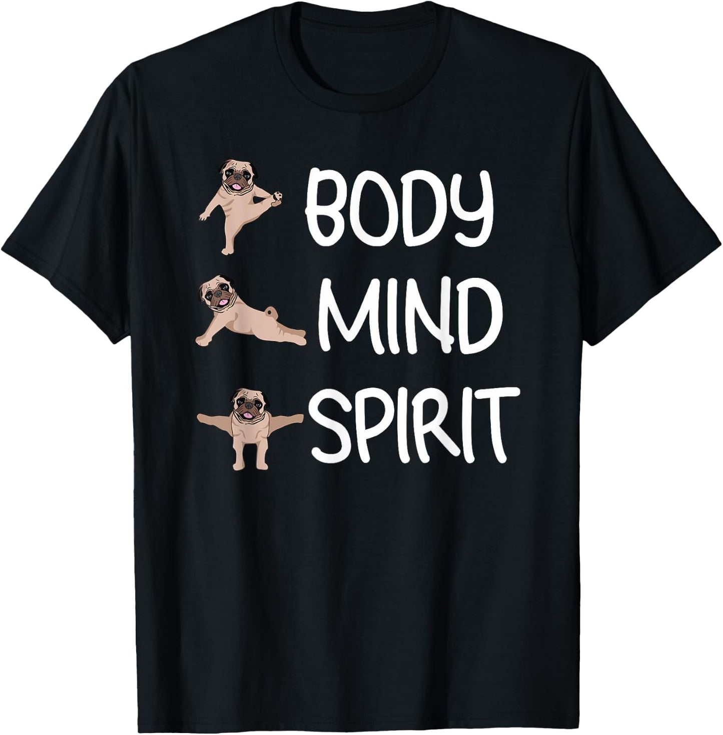 Funny Yoga Pug Men Kids, Funny Dog Lovers T-Shirt - T-Shirt | Black