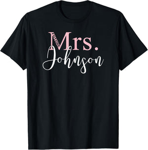 Future Mrs Johnson Cute Bachelorette Party Gift -Wedding T-Shirt - T-Shirt | Black