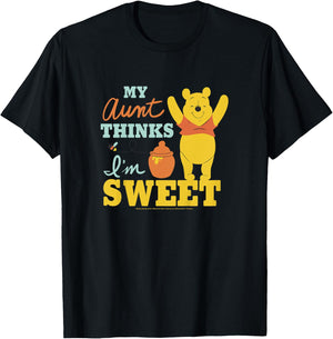 Disney Winnie The Pooh My Aunt Thinks I'm Sweet T-Shirt - T-Shirt | Black