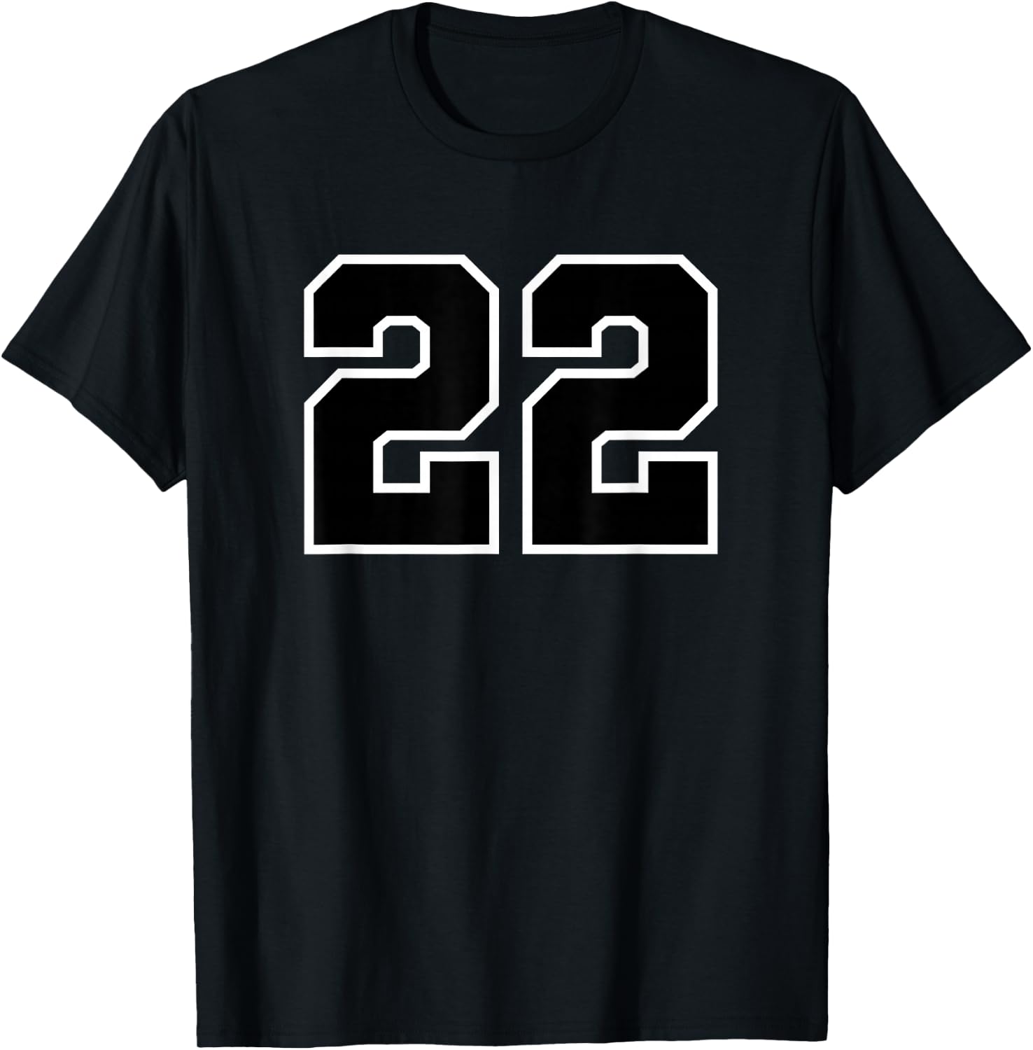 Number #22 Sport Black Number T-Shirt - T-Shirt | Black