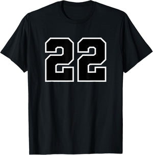 Number #22 Sport Black Number T-Shirt - T-Shirt | Black