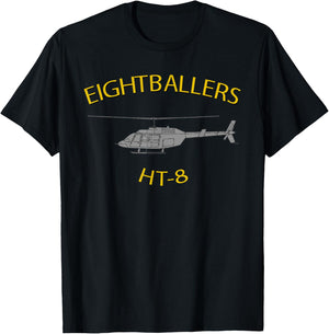 HT-8 "Eightballers" Helicopter Training Squadron TH-57 T-Shirt - T-Shirt | Black