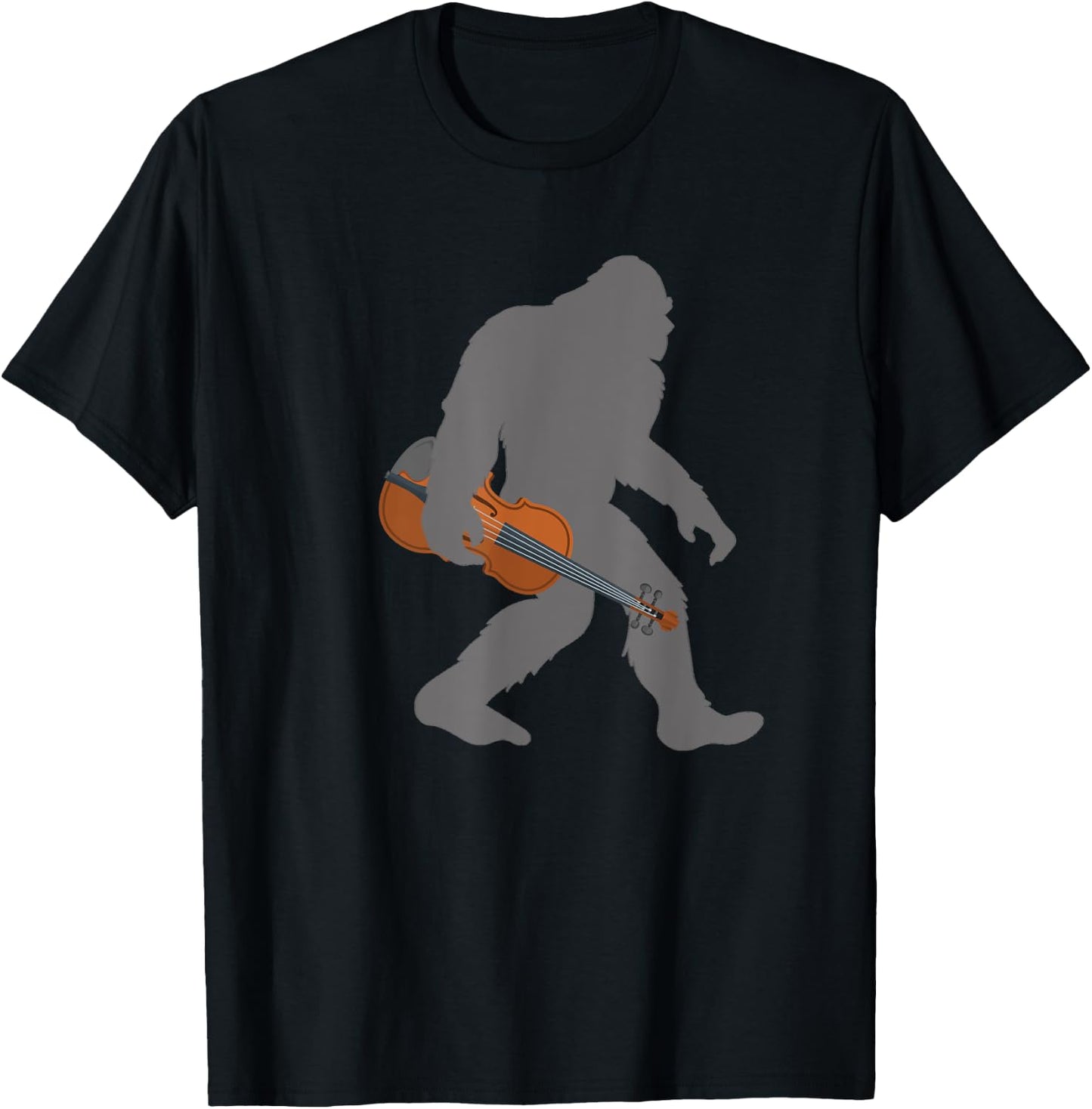 Funny Fiddle Violinist Bigfoot musician with Violin T-Shirt - T-Shirt | Black