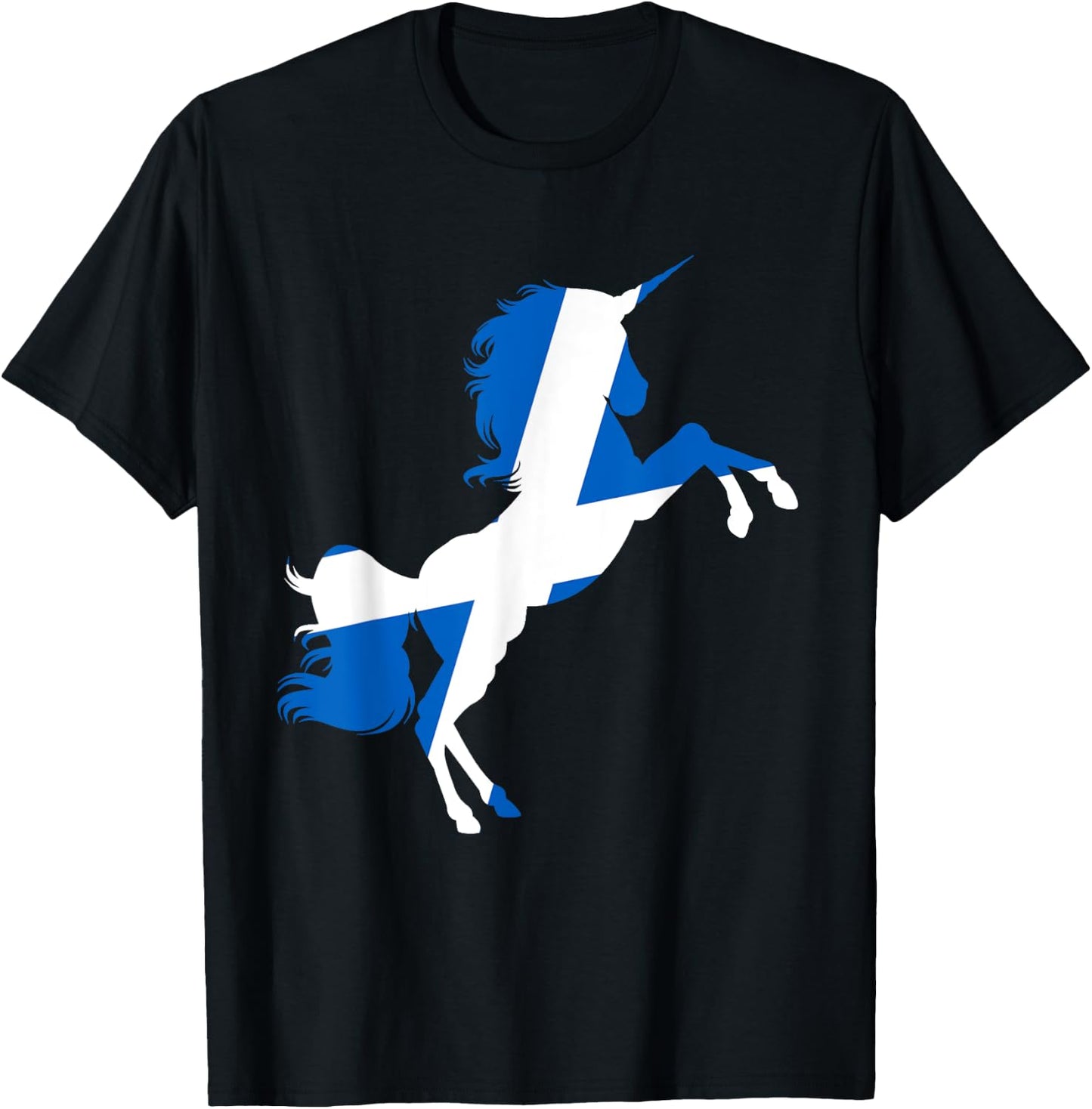 Scotland Flag Unicorn Scot Tartan Plaid Day Scottish Unicorn T-Shirt - T-Shirt | Black