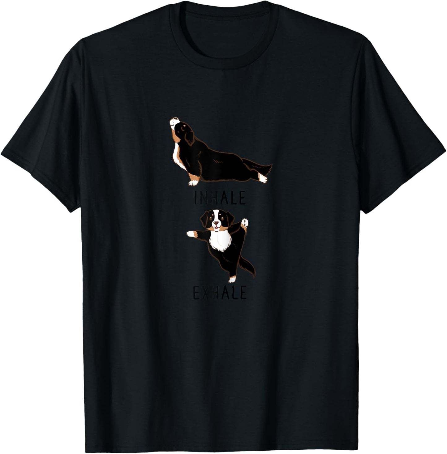 Inhale Exhale Bernese Mountain Dog Yoga Women T-Shirt - T-Shirt | Black