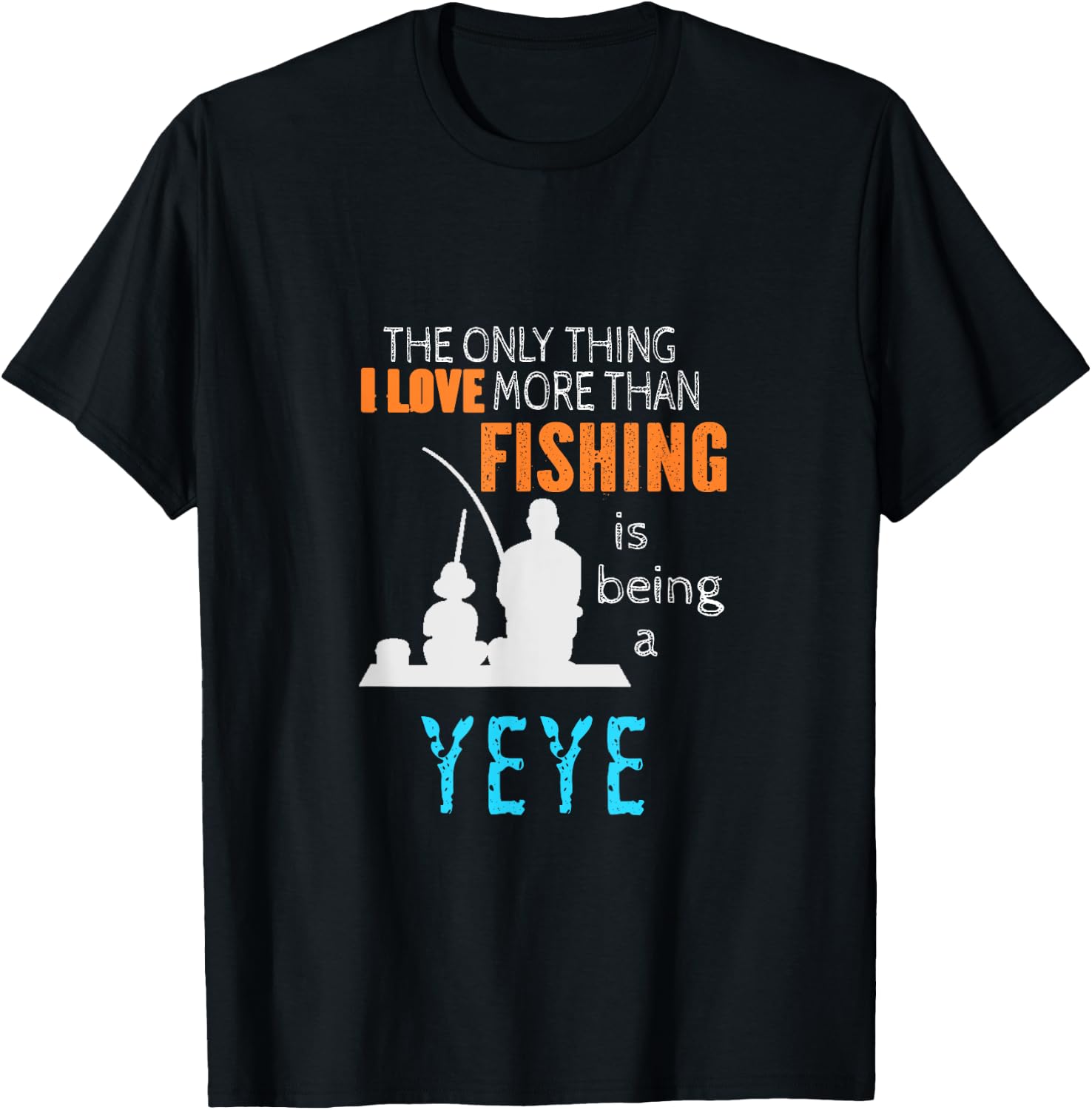More Than Love Fishing Yeye China Chinese Grandpa T-Shirt - T-Shirt | Black