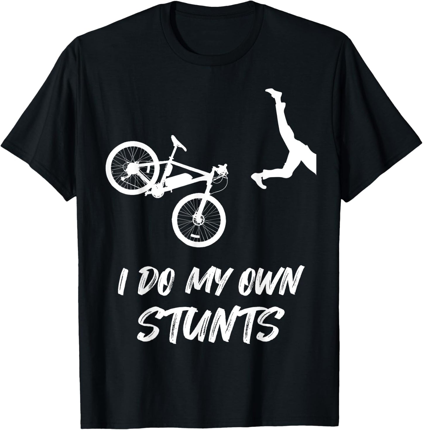 I Do My Own Stunts Funny Mountain Bike Accident Broken Cast T-Shirt - T-Shirt | Black