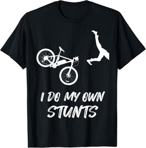 I Do My Own Stunts Funny Mountain Bike Accident Broken Cast T-Shirt - T-Shirt | Black
