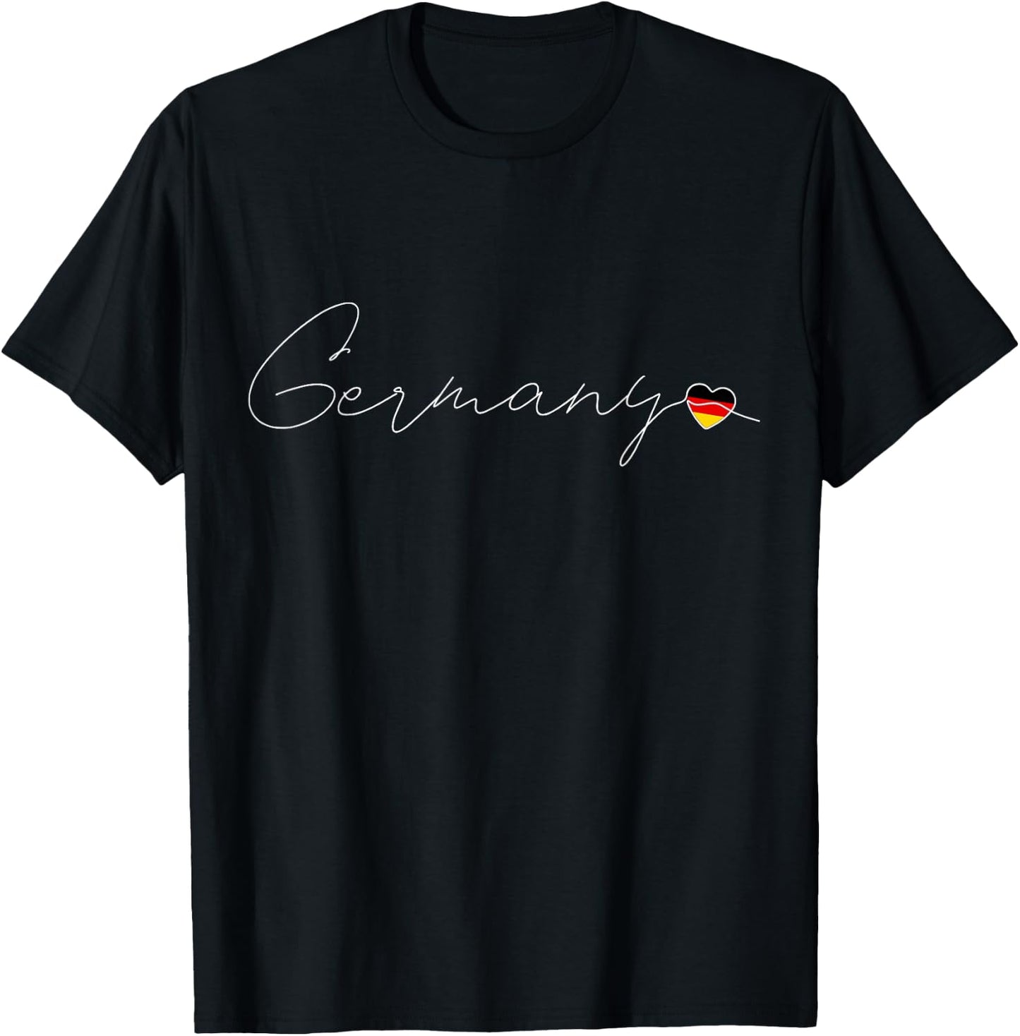 Deutschland Simple Love German Flag Heart on Germany T-Shirt - T-Shirt | Black