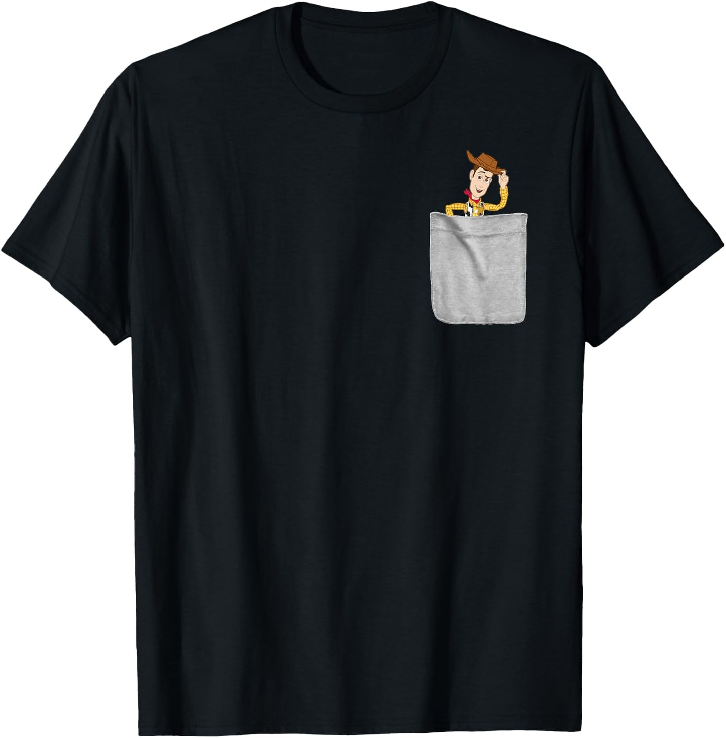 Disney Pixar Toy Story Sheriff Woody Mini Pocket Icon T-Shirt - T-Shirt | Black