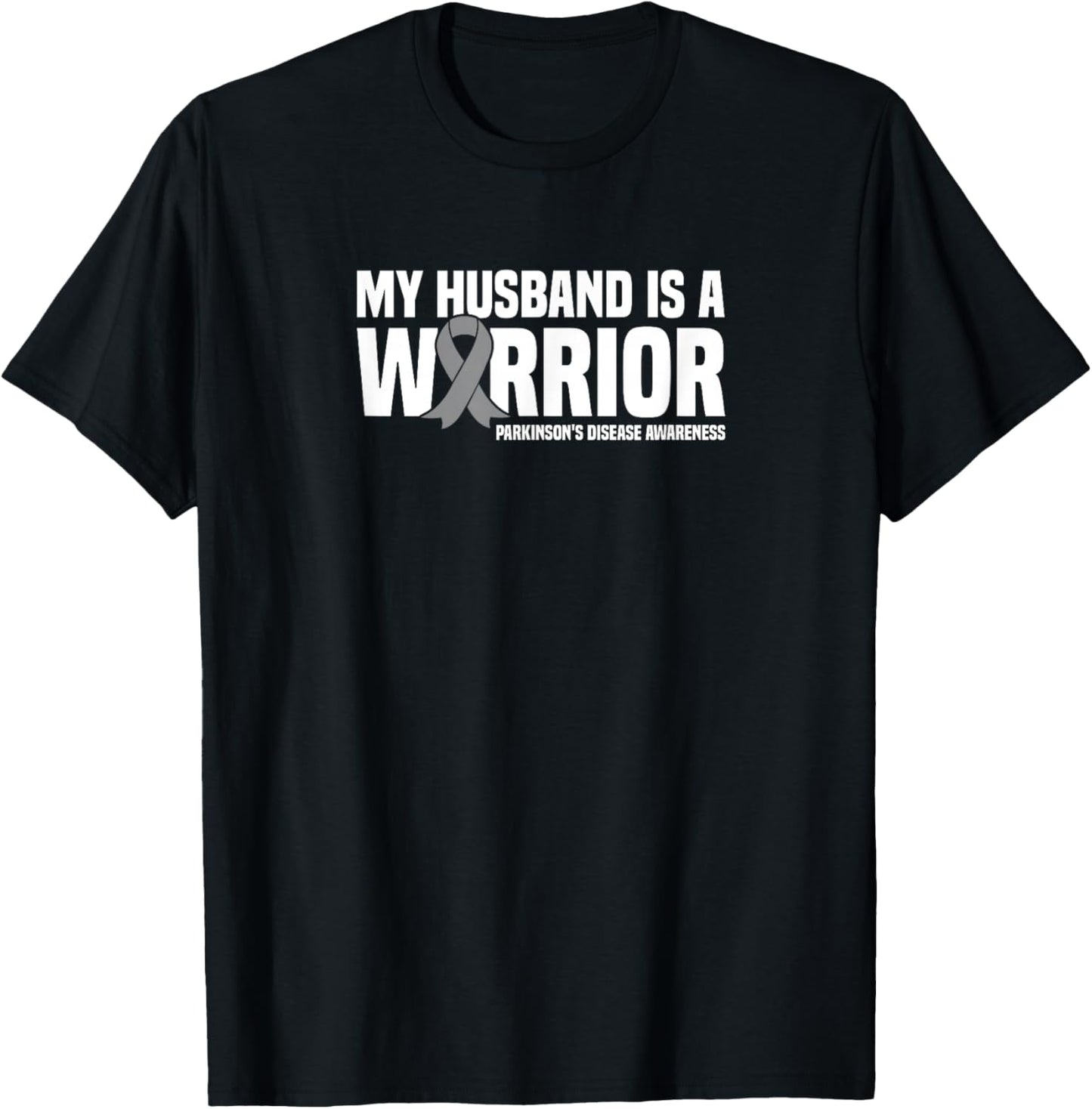 My Husband is a Warrior Parkinson's Disease Awareness T-Shirt - T-Shirt | Black