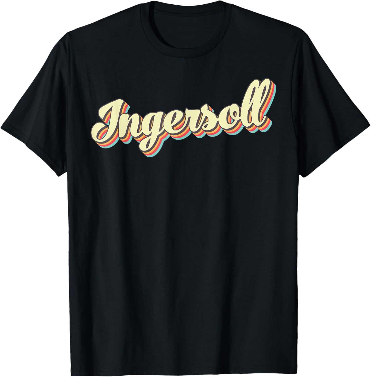 Ingersoll Retro Art Baseball Font Vintage T-Shirt - T-Shirt | Black