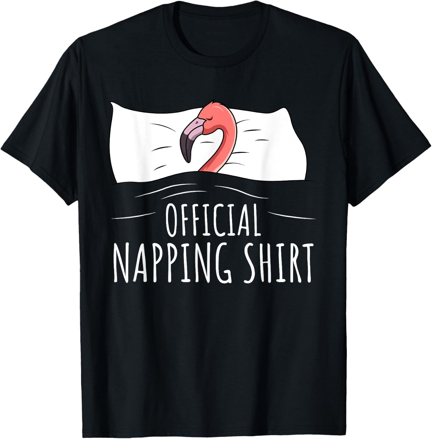 Sleeping Flamingo Lover Official Napping T-Shirt - T-Shirt | Black