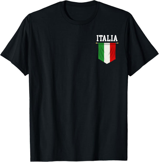 Italia Flag Italy Italian Italiano Family Men Women Kids T-Shirt - T-Shirt | Black