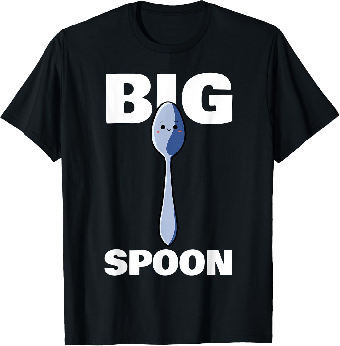 Big Spoon Little Spoon Matching Wedding Anniversary Family T-Shirt - T-Shirt | Black
