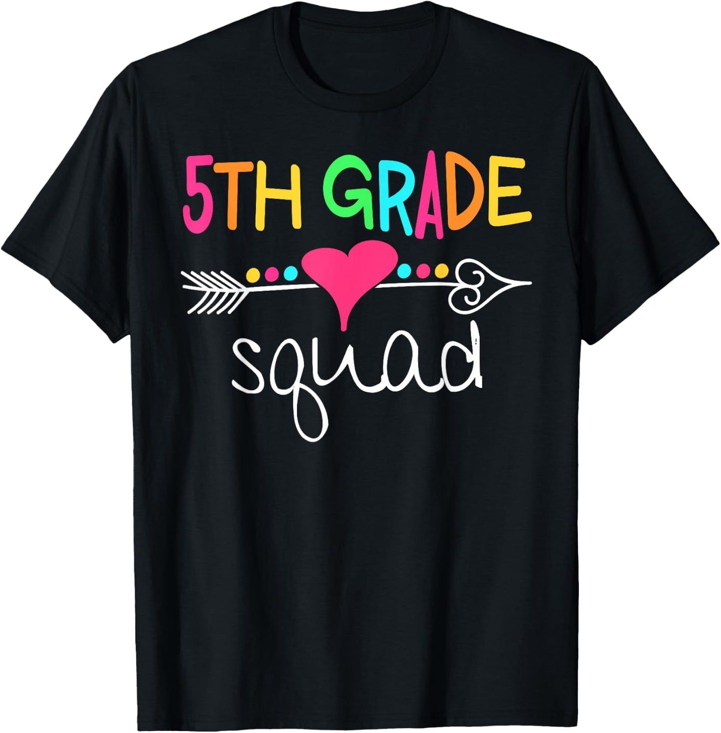 5th Grade Squad Fifth Teacher Student Team Back To School T-Shirt - T-Shirt | Black