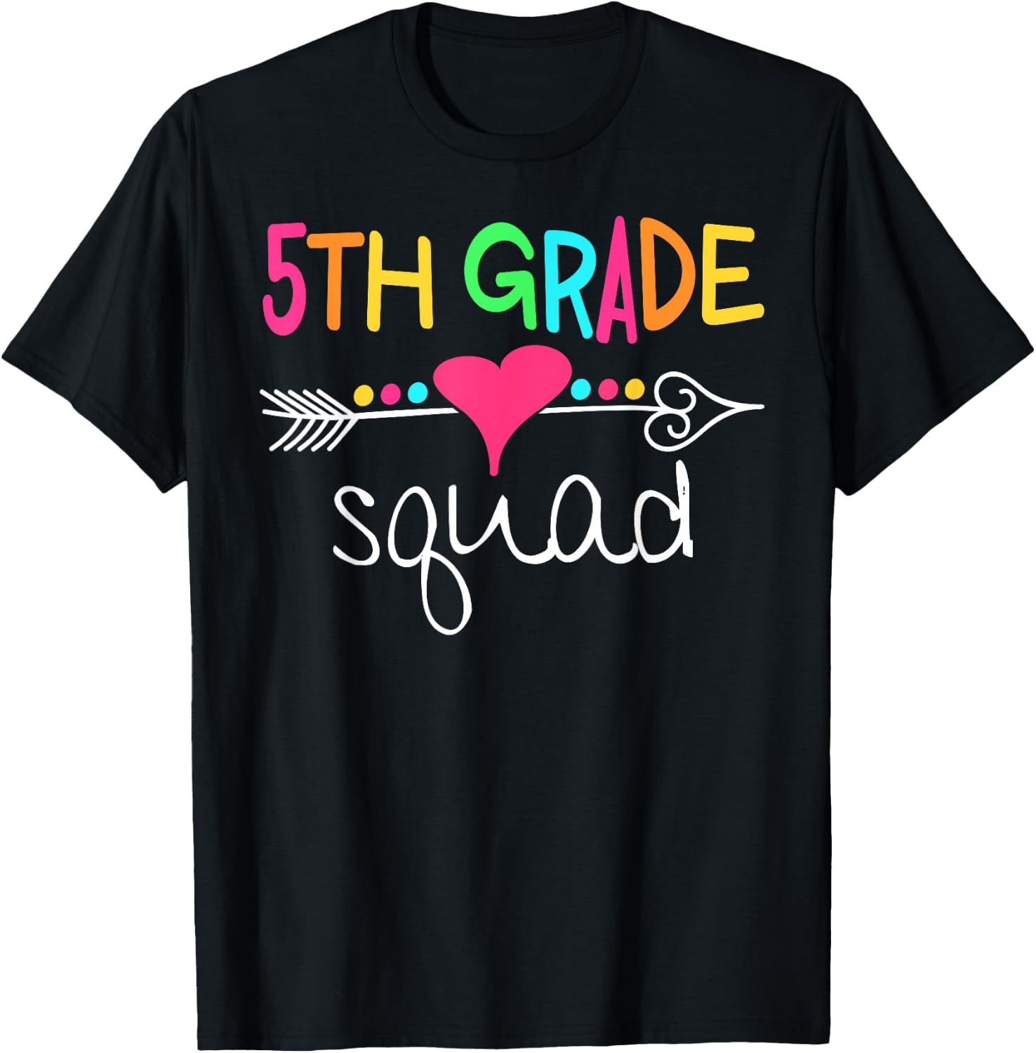 5th Grade Squad Fifth Teacher Student Team Back To School T-Shirt - T-Shirt | Black