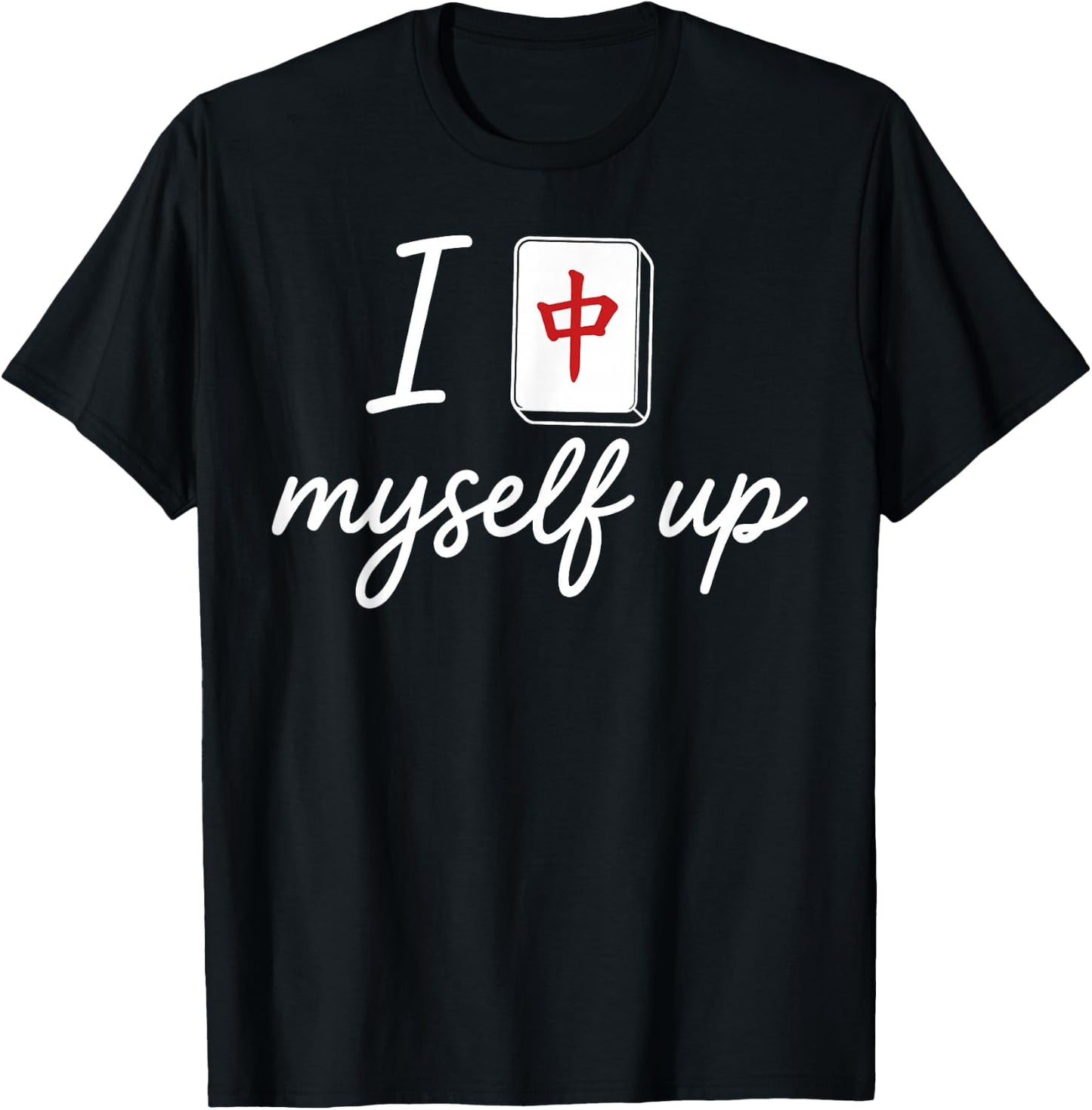 I Crack Myself Up Funny Mahjong Pun Tile Design Artwork T-Shirt - T-Shirt | Black