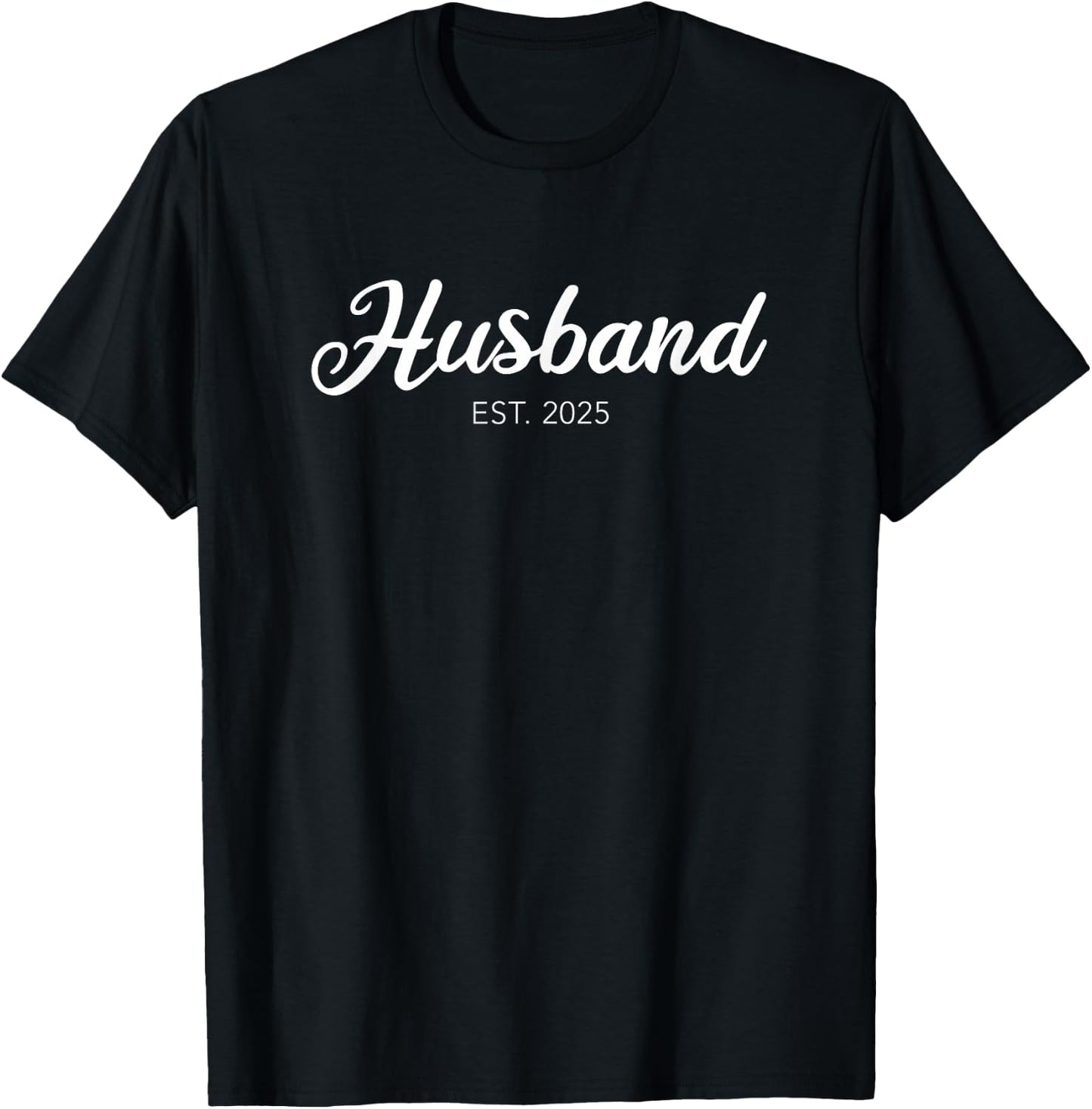 Wedding Matching Gifts Husband Est. 2025 T-Shirt - T-Shirt | Black