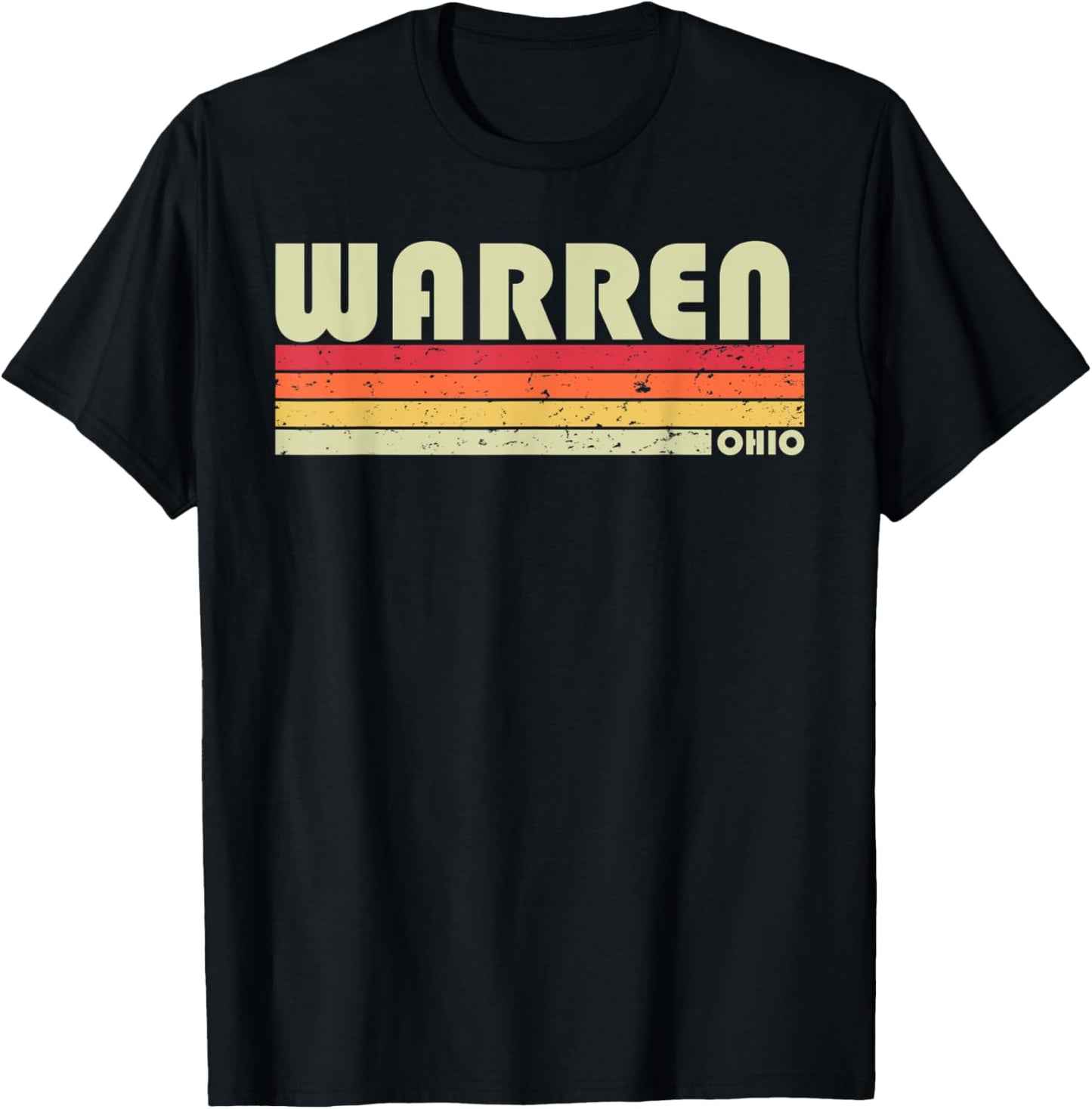 WARREN OH OHIO Funny City Home Roots Gift Retro 70s 80s T-Shirt - T-Shirt | Black