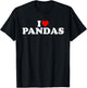 I Love Pandas - Heart T-Shirt - T-Shirt | Black
